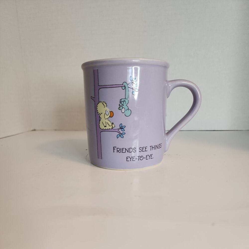 Hallmark Coffee Mug Purple "Theres Nothing Like a Friend-Friends See Eye to Eye"